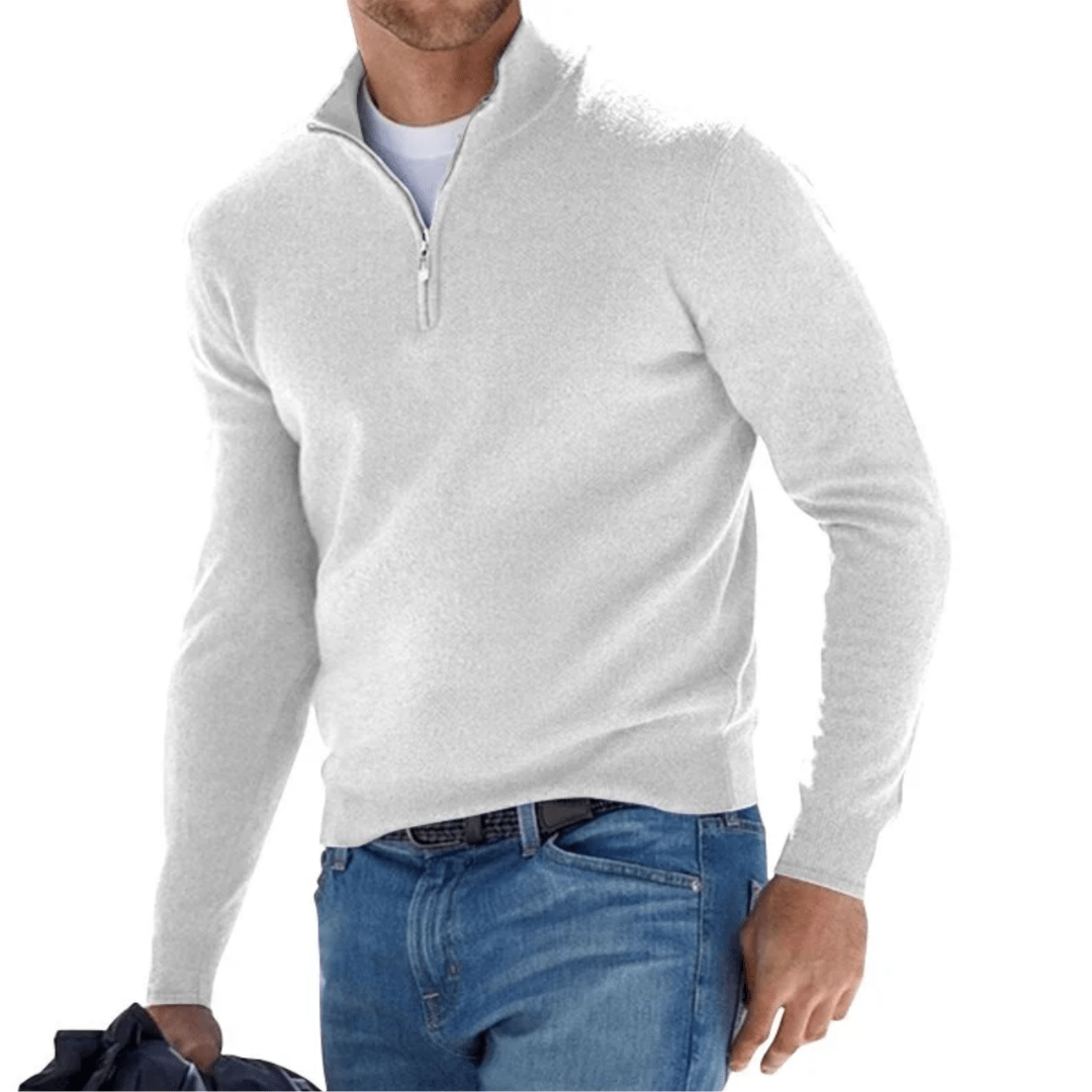 James｜Herensweater met halve rits