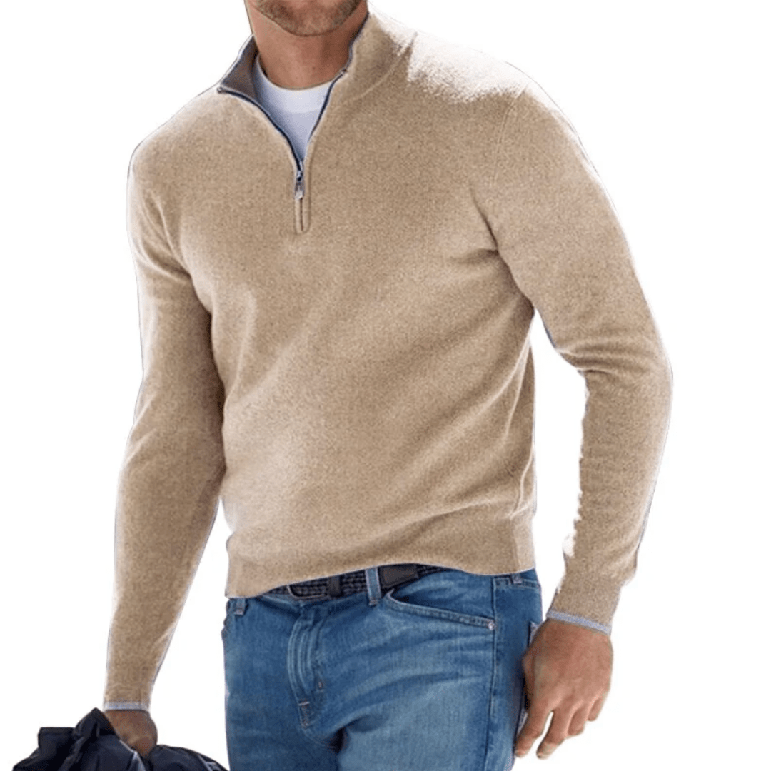 James｜Herensweater met halve rits