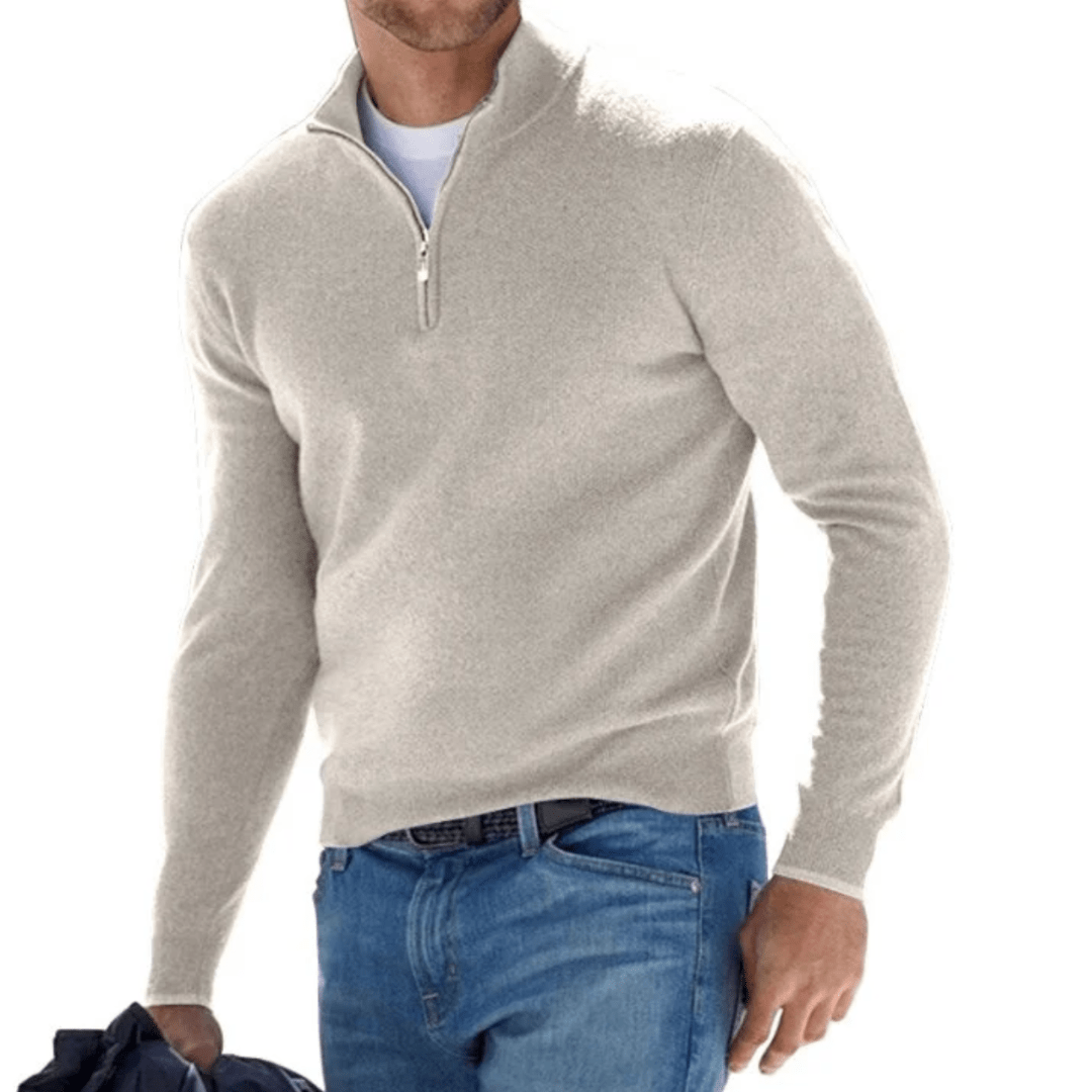 James｜Herensweater met halve rits